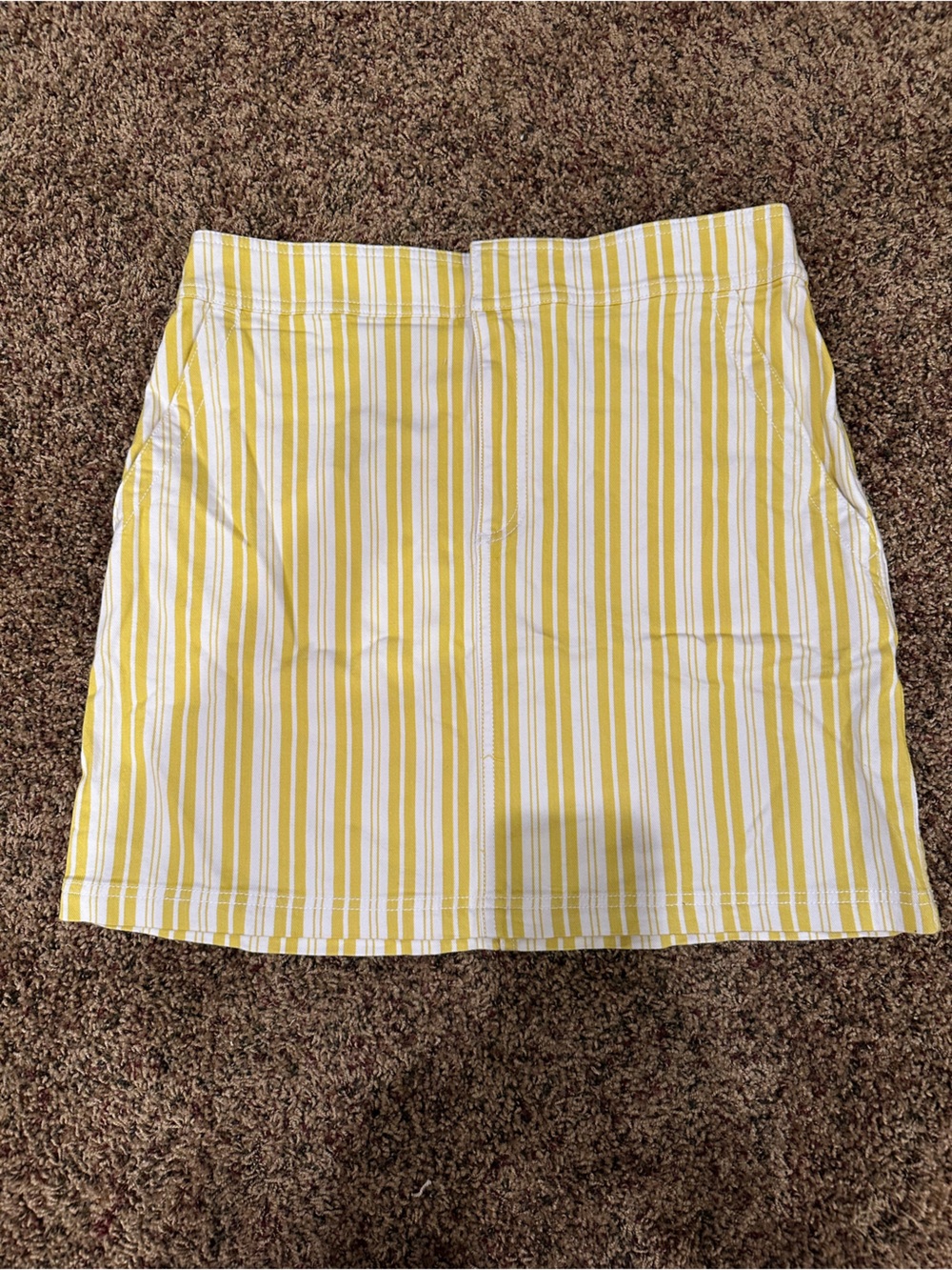 LOFT Yellow and White Striped Skirt